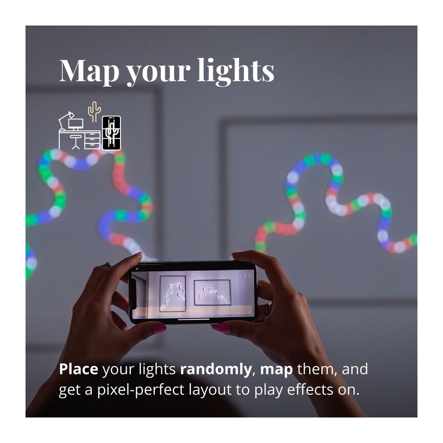 Twinkly TWFL200STW-WEU - LED strip m. RGB-farver dæmpbar FLEX 200xLED 2 m Wi-Fi