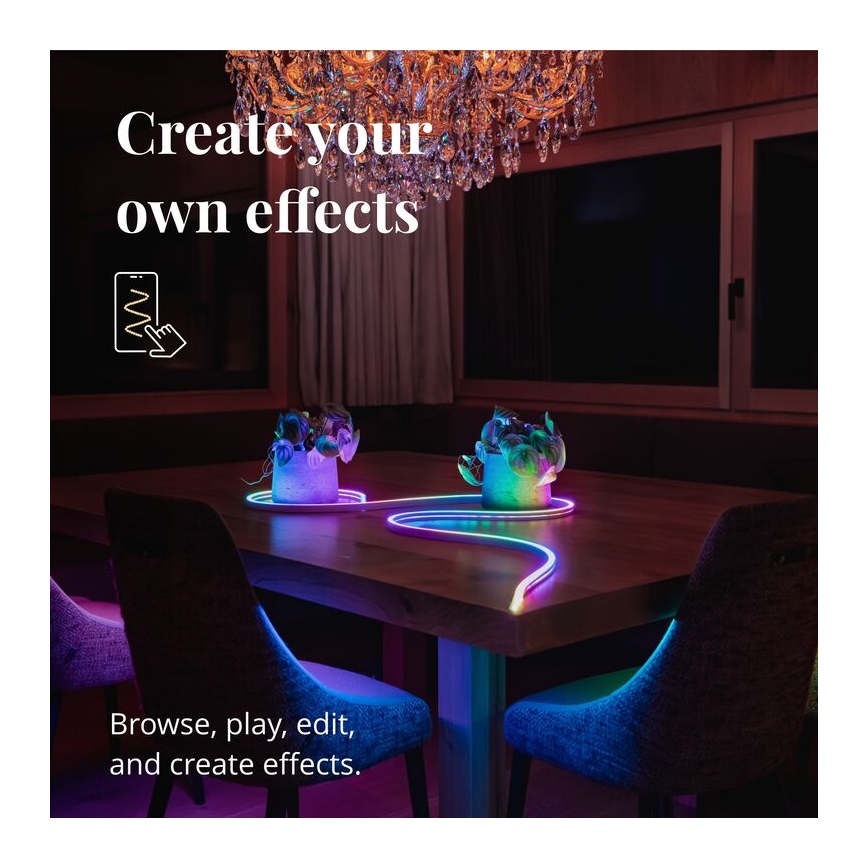 Twinkly TWFL200STW-WEU - LED strip m. RGB-farver dæmpbar FLEX 200xLED 2 m Wi-Fi