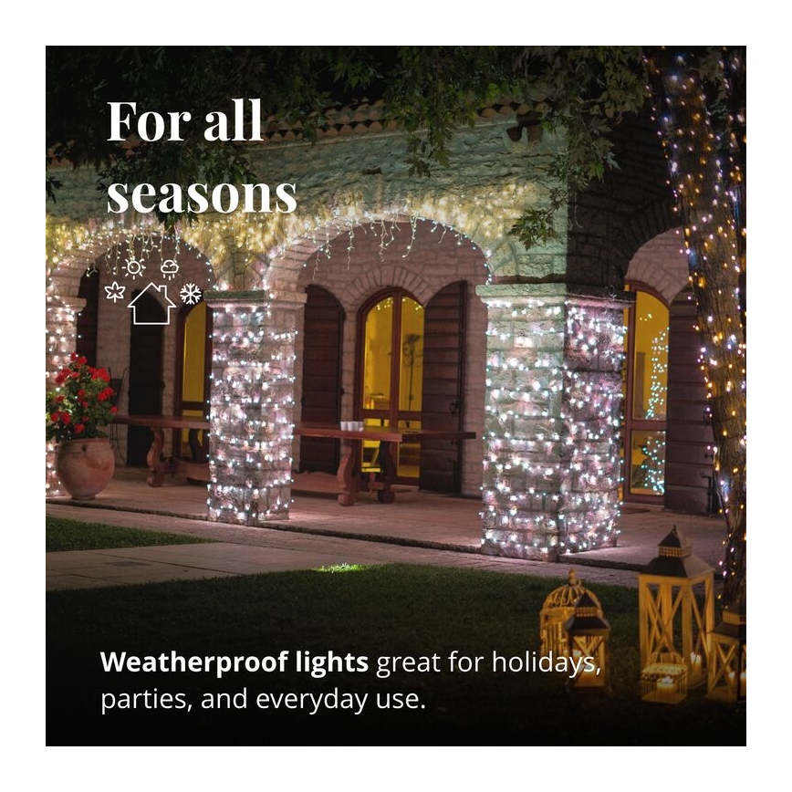Twinkly - LED Dæmpbar udendørs Lysgardin ICICLE 190xLED 11,5 m IP44 Wi-Fi