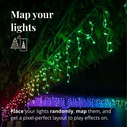 Twinkly - LED RGB Dæmpbar udendørs Lysgardin ICICLE 190xLED 11,5 m IP44 Wi-Fi