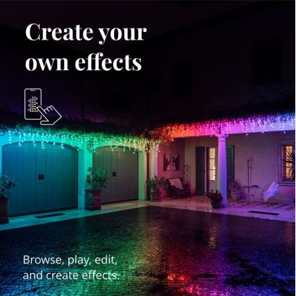 Twinkly - LED RGB Dæmpbar udendørs Lysgardin ICICLE 190xLED 11,5 m IP44 Wi-Fi