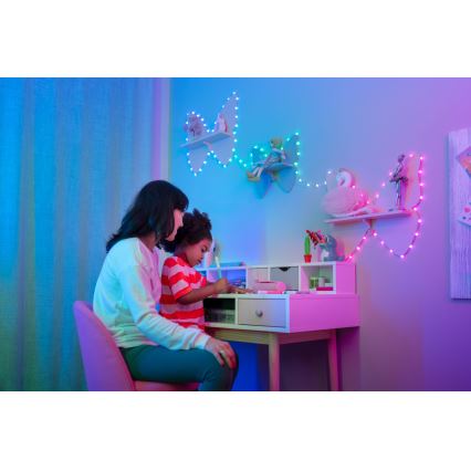 Twinkly - LED lyskæde m. RGB-farver dæmpbar 100xLED 8 m USB Wi-Fi