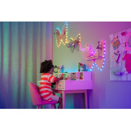 Twinkly - LED lyskæde m. RGB-farver dæmpbar 100xLED 8 m USB Wi-Fi