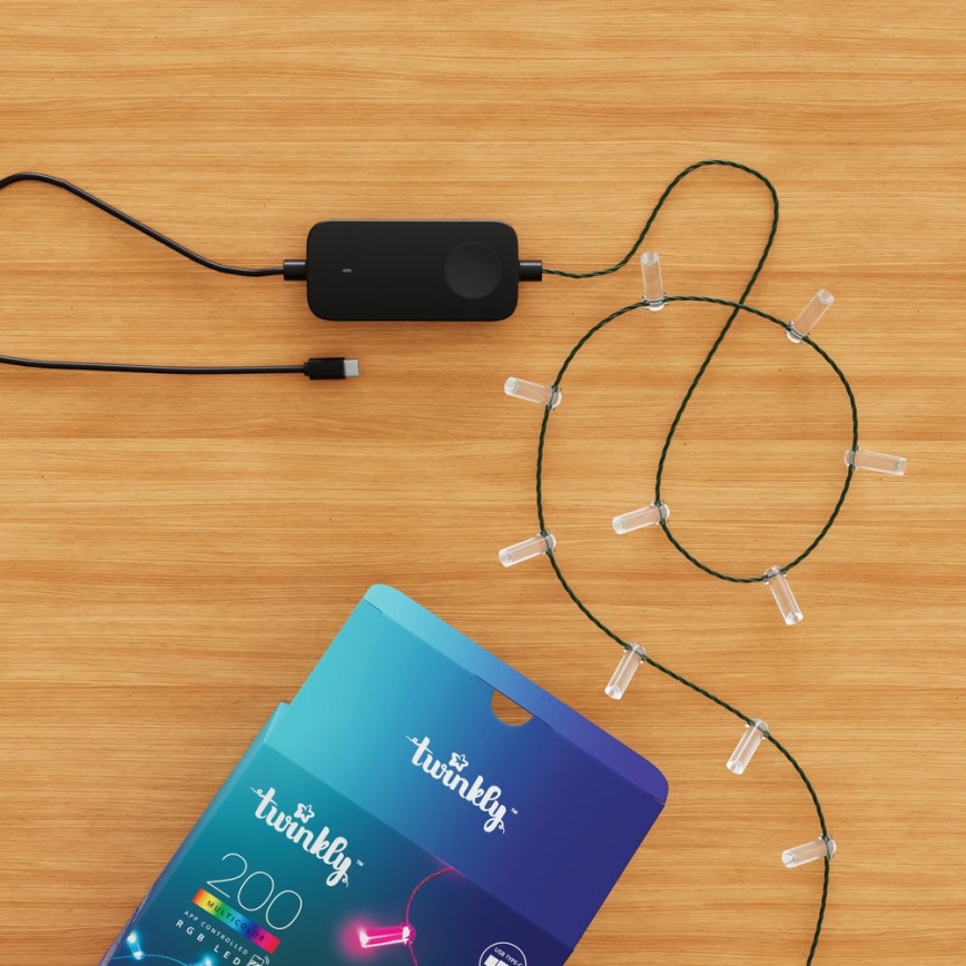 Twinkly - LED RGB dæmpbar julelyskæde CANDIES 200xLED 14 m USB Wi-Fi