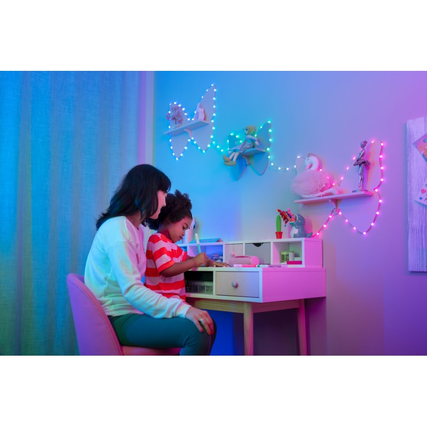 Twinkly - LED lyskæde m. RGB-farver dæmpbar CANDIES 200xLED 14 m USB Wi-Fi