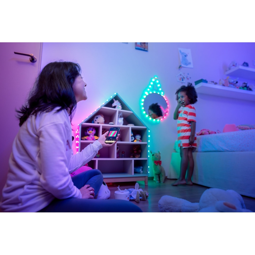 Twinkly - LED lyskæde m. RGB-farver dæmpbar CANDIES 200xLED 14 m USB Wi-Fi