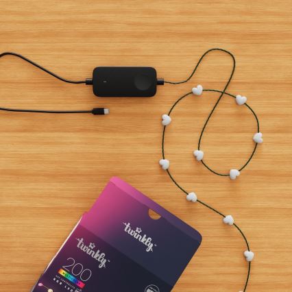 Twinkly - dæmpbar RGB LED-lyskæde CANDIES, 200 LED, 14 m, USB, Wi-Fi