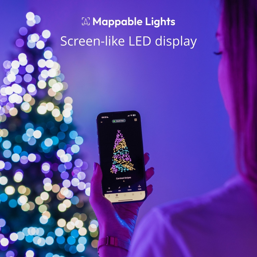 Twinkly - LED julekæde m. RGB-farver dæmpbar CANDIES 100xLED 8 m USB Wi-Fi