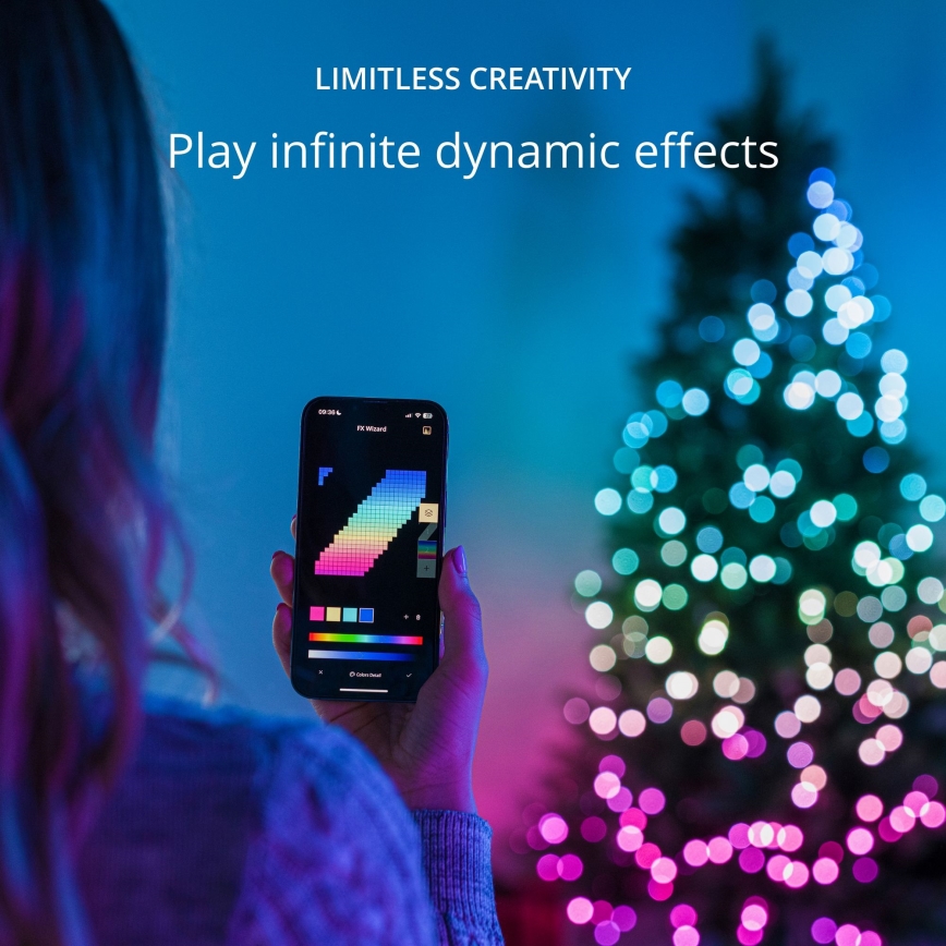 Twinkly - LED julekæde m. RGB-farver dæmpbar CANDIES 100xLED 8 m USB Wi-Fi