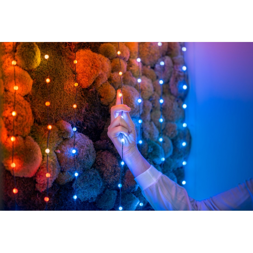 Twinkly - LED lyskæde m. RGB-farver dæmpbar CANDIES 200xLED 14 m USB Wi-Fi