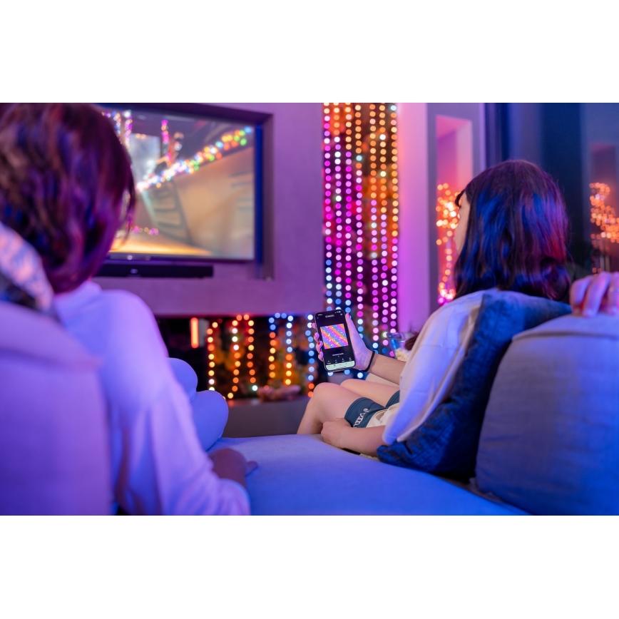 Twinkly - LED lyskæde m. RGB-farver dæmpbar CANDIES 200xLED 14 m USB Wi-Fi