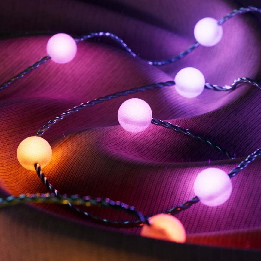 Twinkly - LED lyskæde m. RGB-farver dæmpbar CANDIES 200xLED 14 m USB Wi-Fi