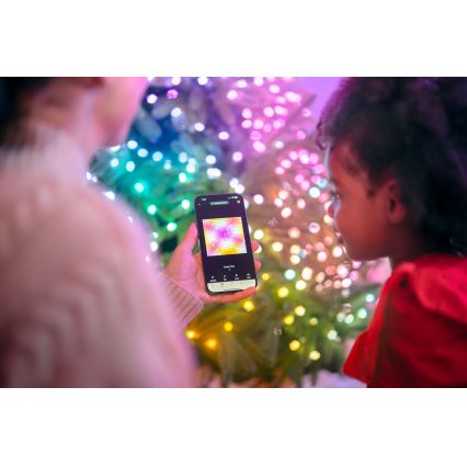 Twinkly - RGB-LED dæmpbar lyskæde CANDIES 100 LED 8 m USB Wi-Fi