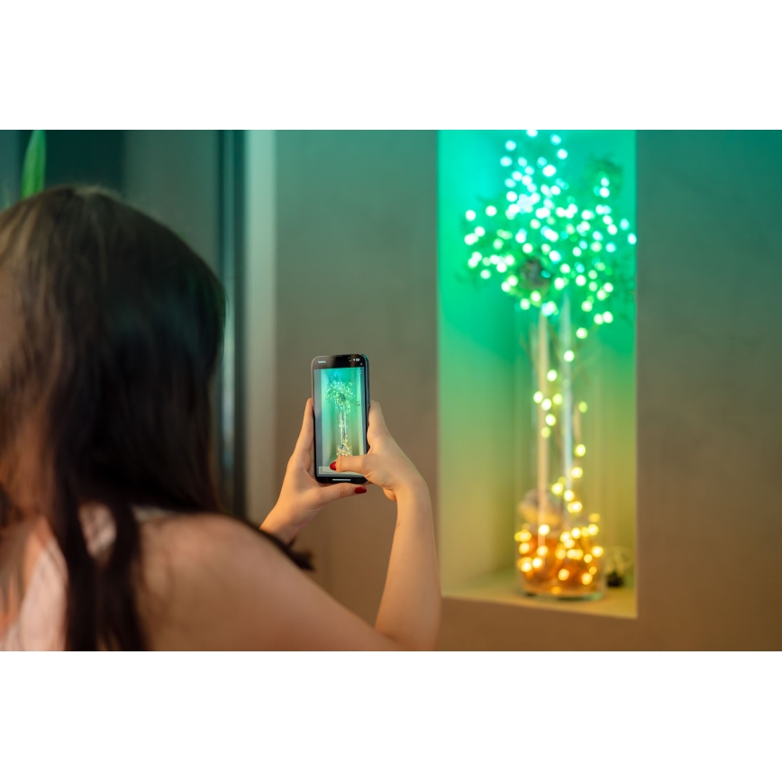 Twinkly - RGB-LED dæmpbar lyskæde CANDIES 100 LED 8 m USB Wi-Fi
