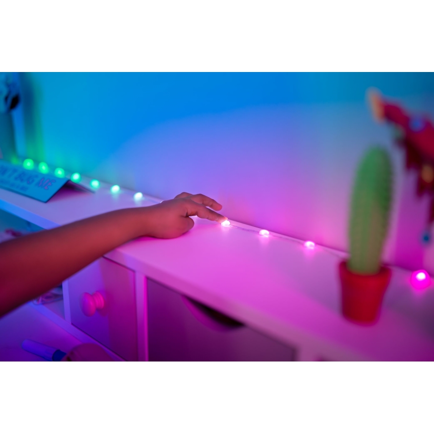 Twinkly - RGB-LED dæmpbar lyskæde CANDIES 100 LED 8 m USB Wi-Fi