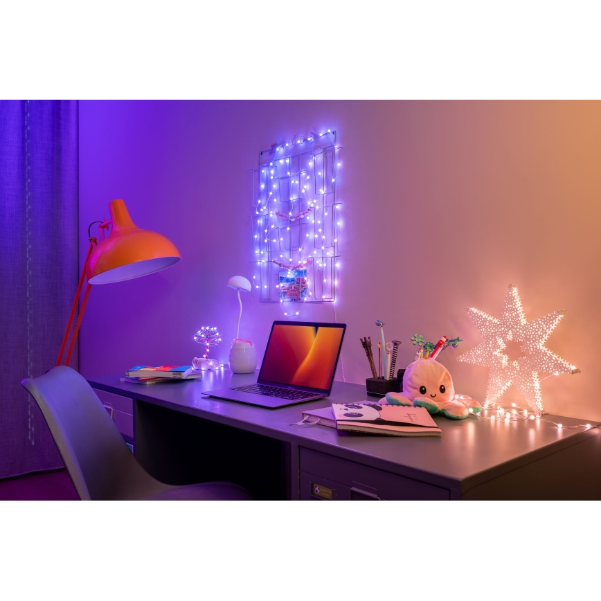 Twinkly - RGB-LED dæmpbar lyskæde CANDIES 100 LED 8 m USB Wi-Fi