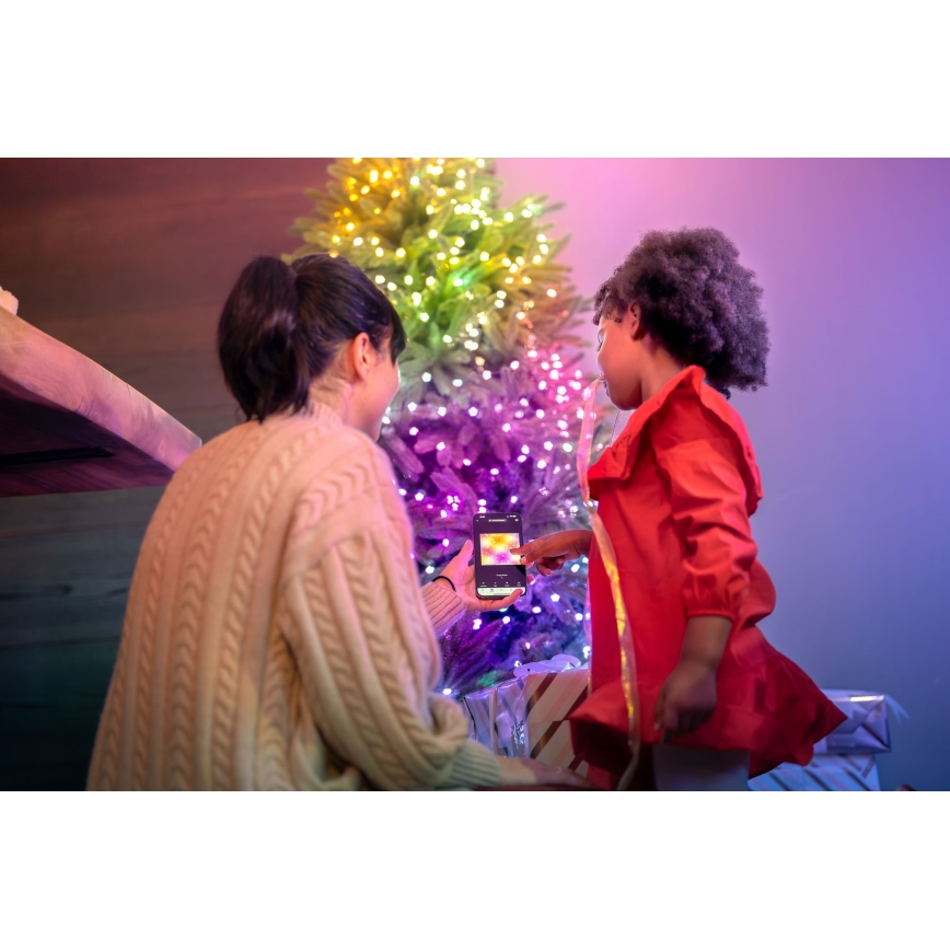 Twinkly - LED lyskæde m. RGB-farver dæmpbar CANDIES 200xLED 14 m USB Wi-Fi