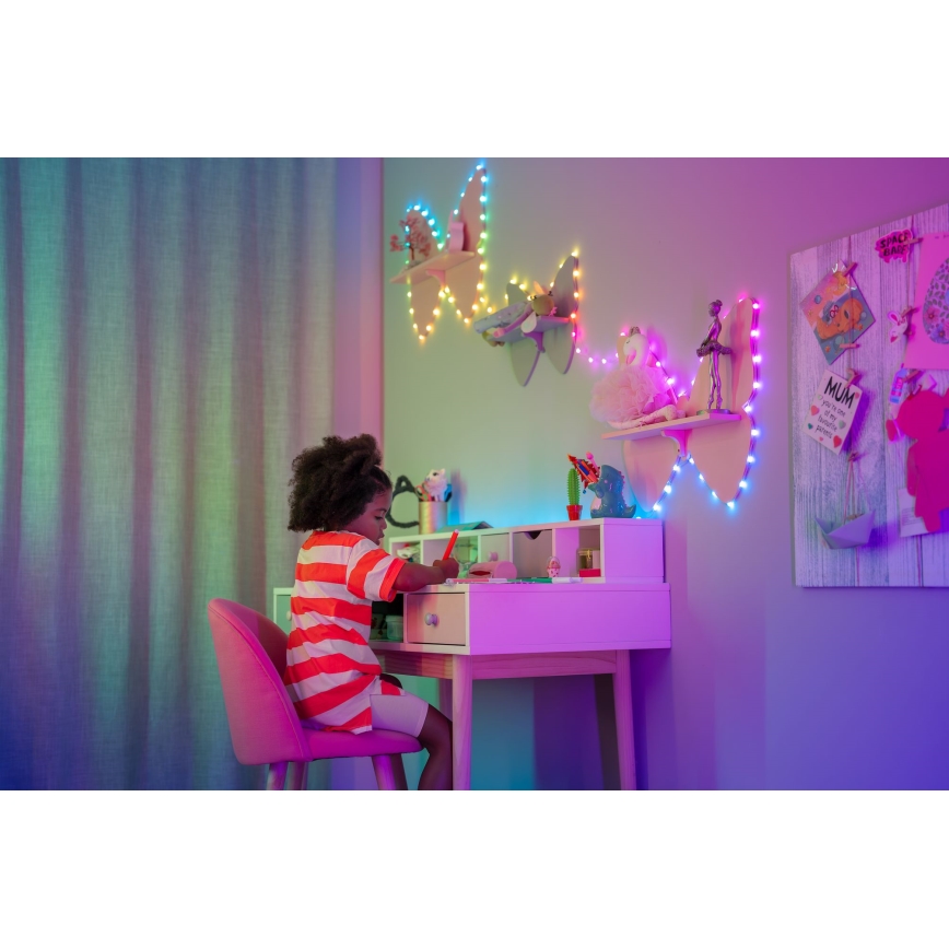 Twinkly - LED RGB Dæmpbar lyskæde CANDIES 200xLED 14 m USB Wi-Fi
