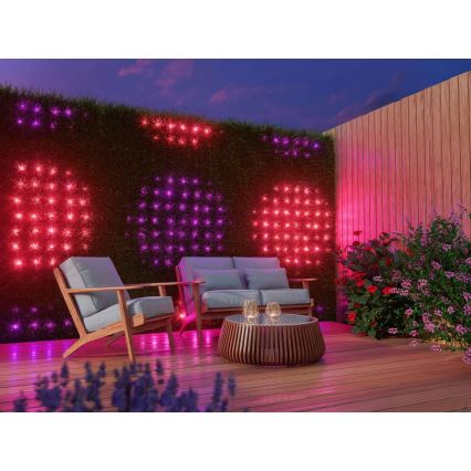 Twinkly TWN240RGB-TEU - Udendørs LED lysgardin m. RGB-farver dæmpbart LED 1,2 m IP44 Wi-Fi