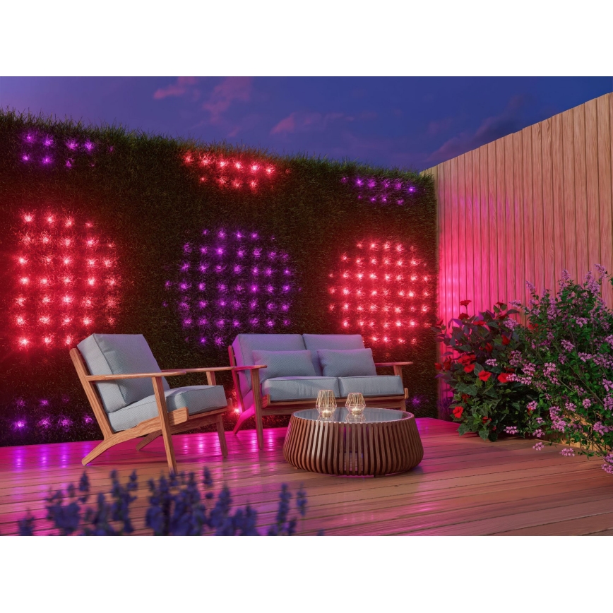 Twinkly TWN240RGB-TEU - Udendørs LED lysgardin m. RGB-farver dæmpbart LED 1,2 m IP44 Wi-Fi