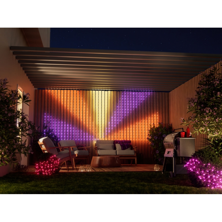 Twinkly TWN240RGB-TEU - Udendørs LED lysgardin m. RGB-farver dæmpbart LED 1,2 m IP44 Wi-Fi