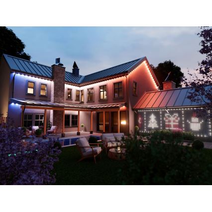 Twinkly TWN240RGB-TEU - Udendørs LED lysgardin m. RGB-farver dæmpbart LED 1,2 m IP44 Wi-Fi
