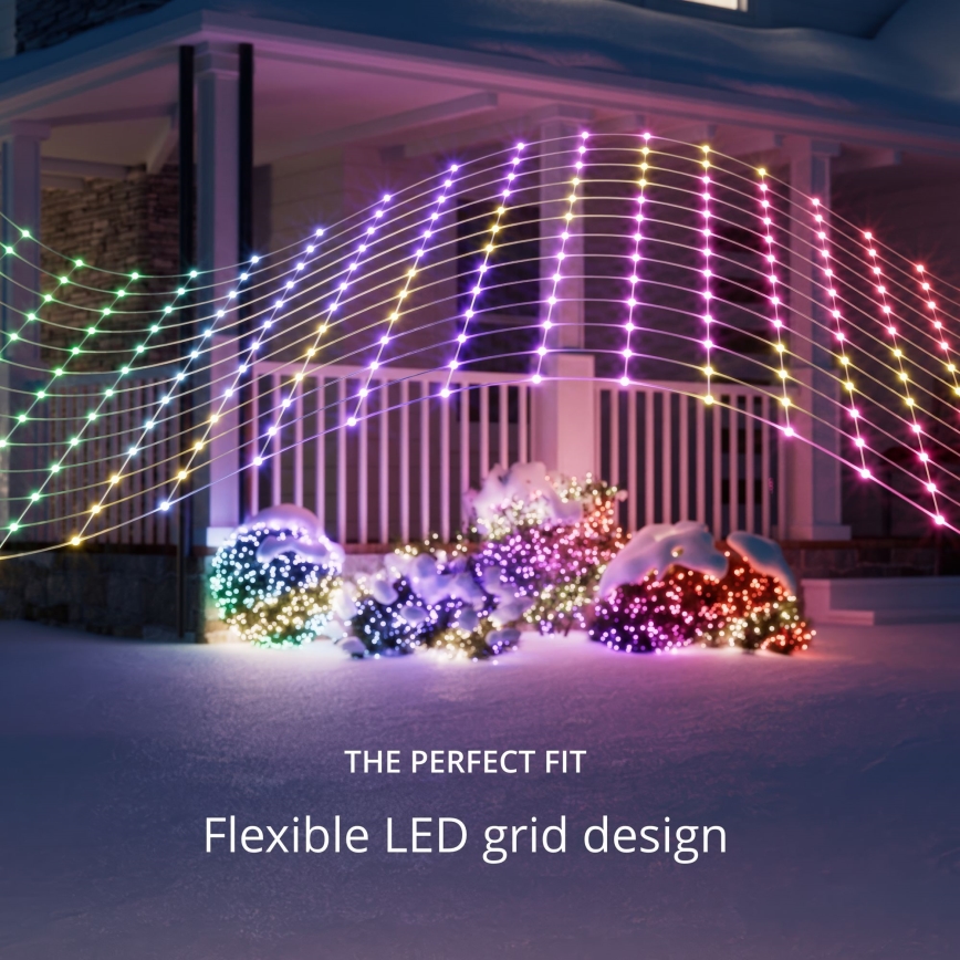 Twinkly TWN240RGB-TEU - Udendørs LED lysgardin m. RGB-farver dæmpbart LED 1,2 m IP44 Wi-Fi