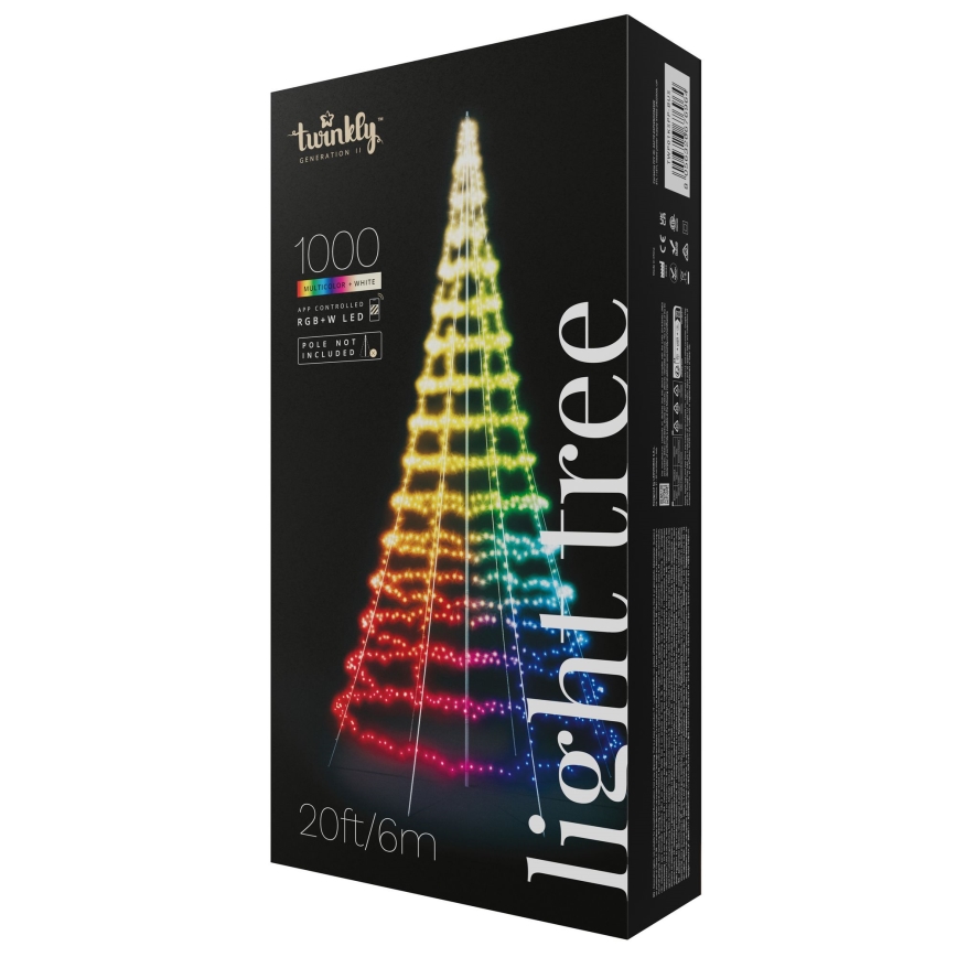 Twinkly - LED RGBW dæmpbart udendørs juletræ LIGHT TREE 1000xLED 6 m IP44 Wi-Fi