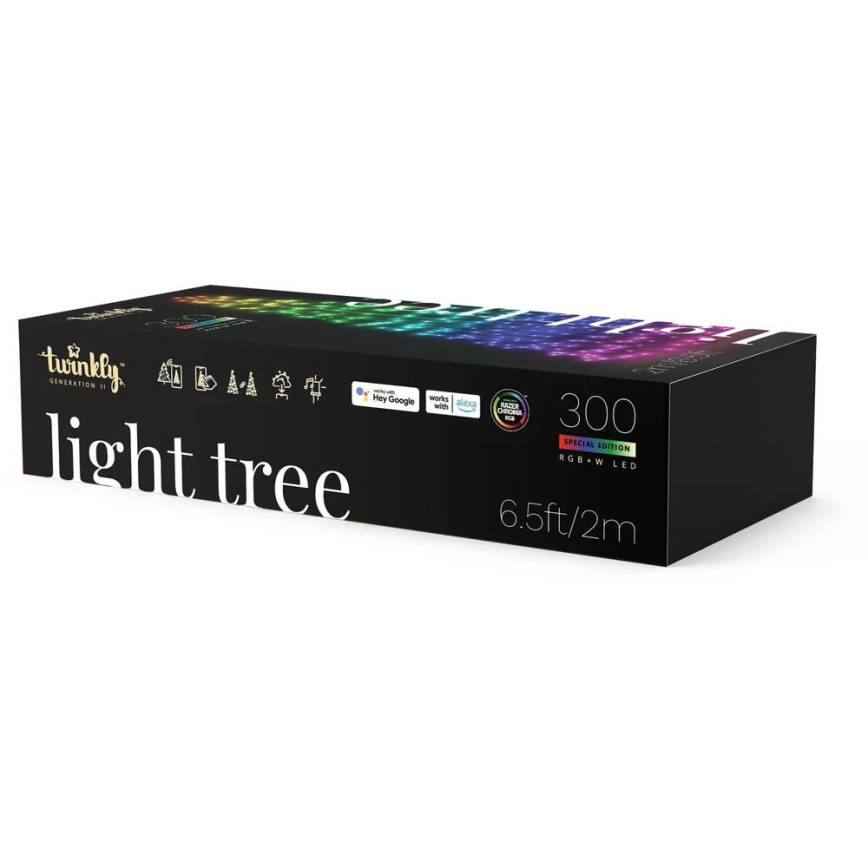 Twinkly - LED RGBW Dæmpbar udendørs juletræ LIGHT TREE 300xLED 2m IP44 Wi-Fi