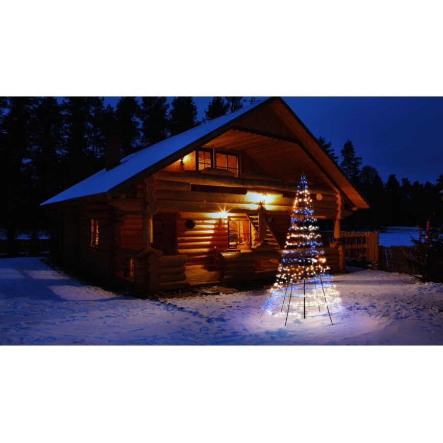 Twinkly - LED RGBW Dæmpbar udendørs juletræ LIGHT TREE 450xLED 3m IP44 Wi-Fi