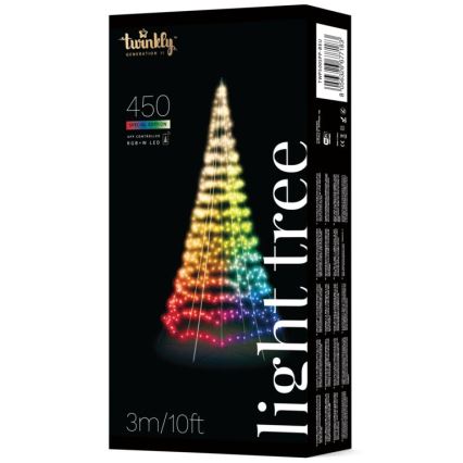 Twinkly - LED RGBW Dæmpbar udendørs juletræ LIGHT TREE 450xLED 3m IP44 Wi-Fi