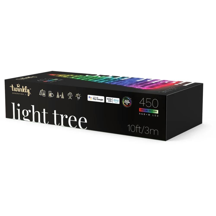 Twinkly - LED RGBW Dæmpbar udendørs juletræ LIGHT TREE 450xLED 3m IP44 Wi-Fi