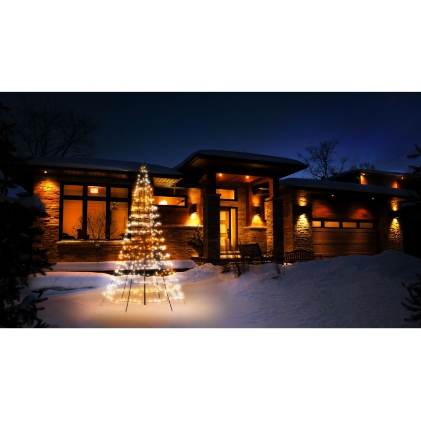 Twinkly - LED RGBW Dæmpbar udendørs Juletræ LIGHT TREE 450xLED 3m IP44 Wi-Fi