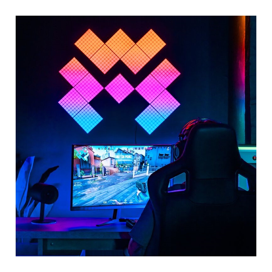 Twinkly - LED RGB Panel dæmpbart SQUARES 64xLED 16x16 cm Wi-Fi