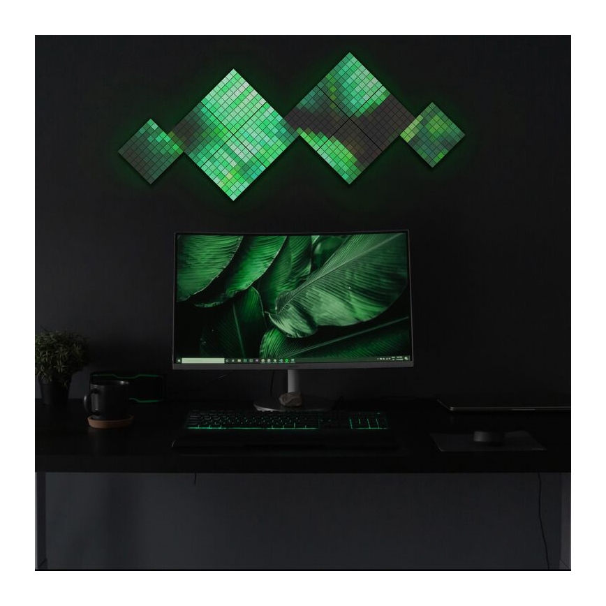 Twinkly - SÆT 6xLED RGB Panel dæmpbart SQUARES 64xLED 16x16 cm Wi-Fi
