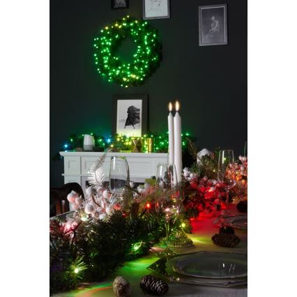 Twinkly - LED RGB Dæmpbar Julekrans PRE-LIT WREATH 50xLED diameter 61 cm Wi-Fi