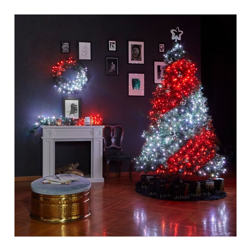 Twinkly - LED RGB Dæmpbar Julekrans PRE-LIT WREATH 50xLED diameter 61 cm Wi-Fi