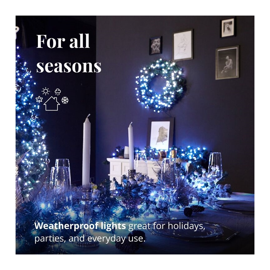 Twinkly - LED RGB Dæmpbar Julekrans PRE-LIT WREATH 50xLED diameter 61 cm Wi-Fi