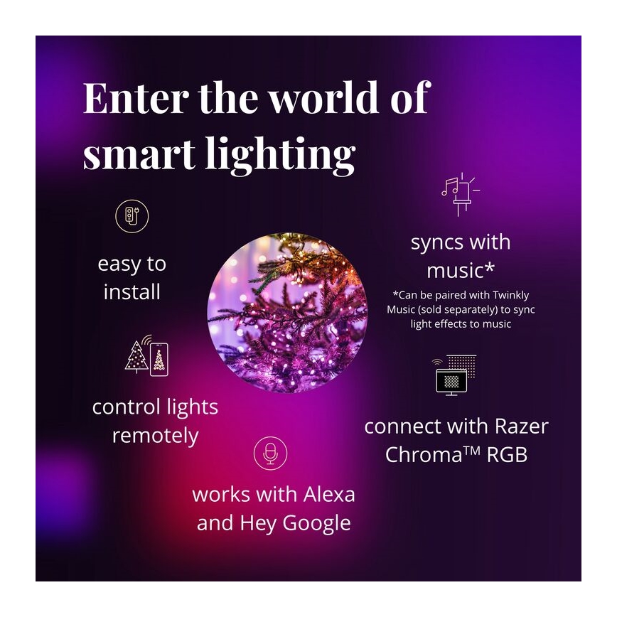 Twinkly - LED RGBW Dæmpbar udendørs julelyskæde STRINGS 250xLED 23,5m IP44 Wi-Fi
