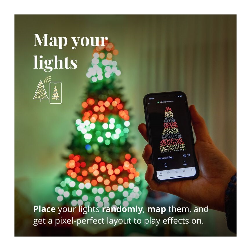 Twinkly - LED RGBW Dæmpbar udendørs julelyskæde STRINGS 250xLED 23,5m IP44 Wi-Fi
