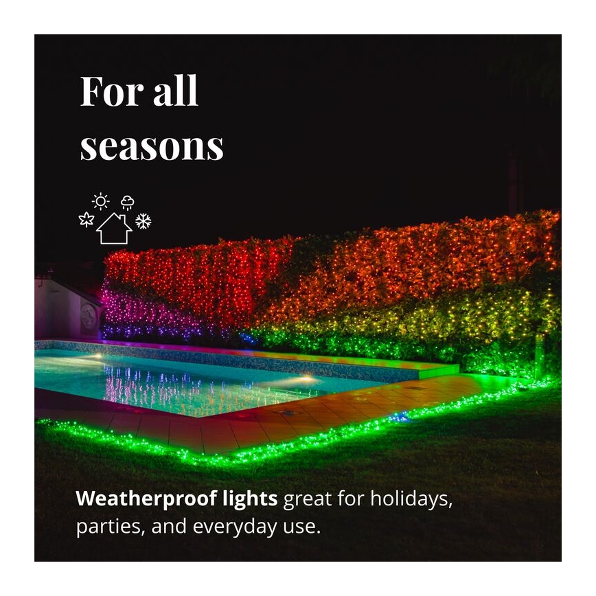 Twinkly - LED RGBW Dæmpbar udendørs julekæde STRINGS 250xLED 23,5m IP44 Wi-Fi