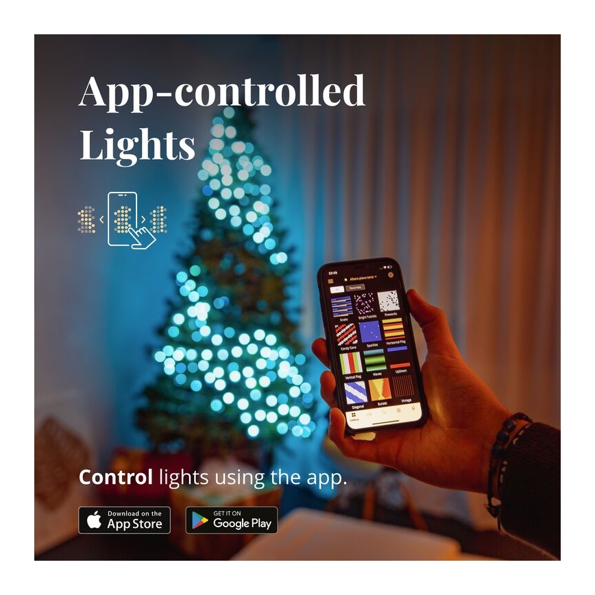 Twinkly - LED RGBW Dæmpbar udendørs julekæde STRINGS 250xLED 23,5m IP44 Wi-Fi