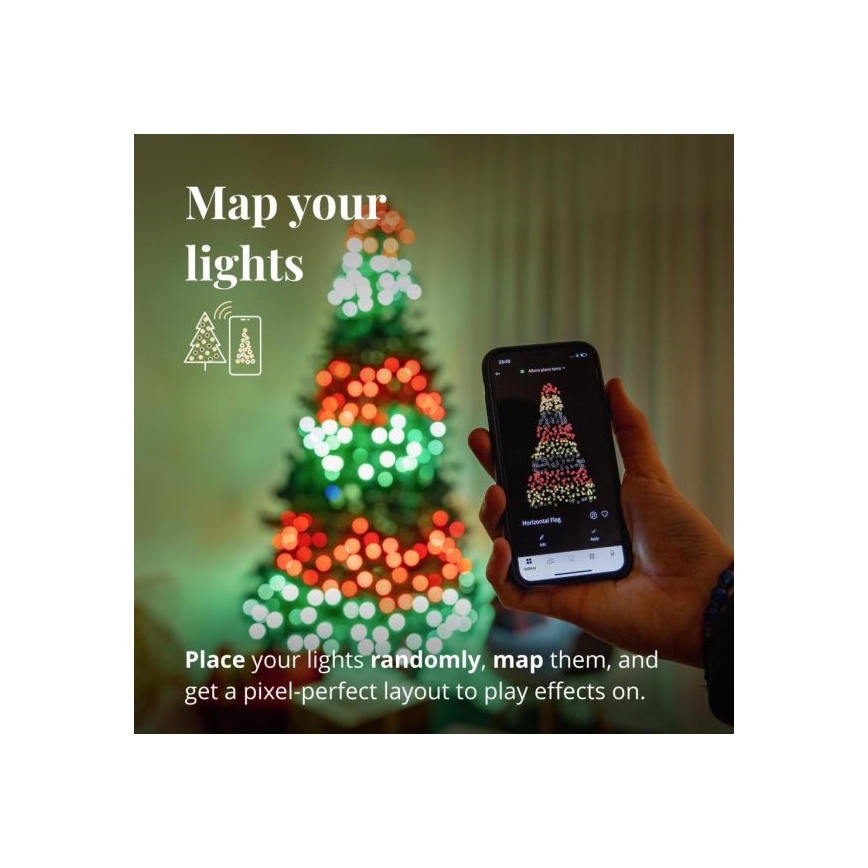 Twinkly - LED RGBW Dæmpbar udendørs julekæde STRINGS 250xLED 23,5m IP44 Wi-Fi
