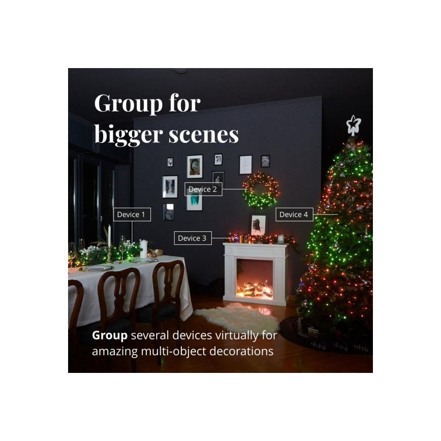 Twinkly - LED RGBW Dæmpbar udendørs julelyskæde STRINGS 250xLED 23,5m IP44 Wi-Fi