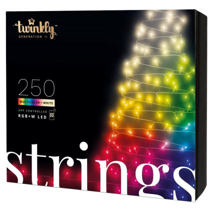 Twinkly - LED RGBW Dæmpbar udendørs julelyskæde STRINGS 250xLED 23,5m IP44 Wi-Fi