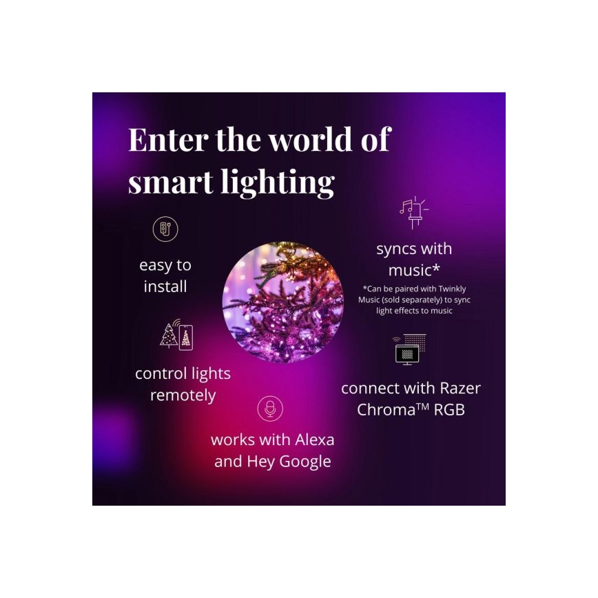 Twinkly - LED RGBW dæmpbar udendørs lyskæde STRINGS 250xLED 23,5m IP44 Wi-Fi