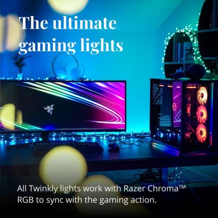 Twinkly - LED RGB Dæmpbar udendørs  lyskæde STRINGS 250xLED 23,5m IP44 Wi-Fi
