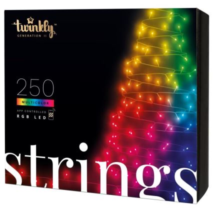 Twinkly - LED RGB Dæmpbar udendørs  lyskæde STRINGS 250xLED 23,5m IP44 Wi-Fi