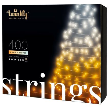 Twinkly - LED Dæmpbar udendørs julekæde STRINGS 400xLED 35,5 m IP44 Wi-Fi