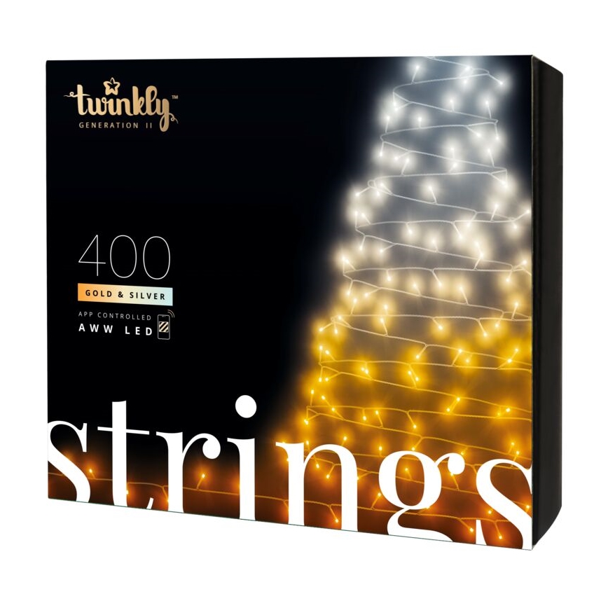 Twinkly - LED Dæmpbar udendørs julekæde STRINGS 400xLED 35,5 m IP44 Wi-Fi
